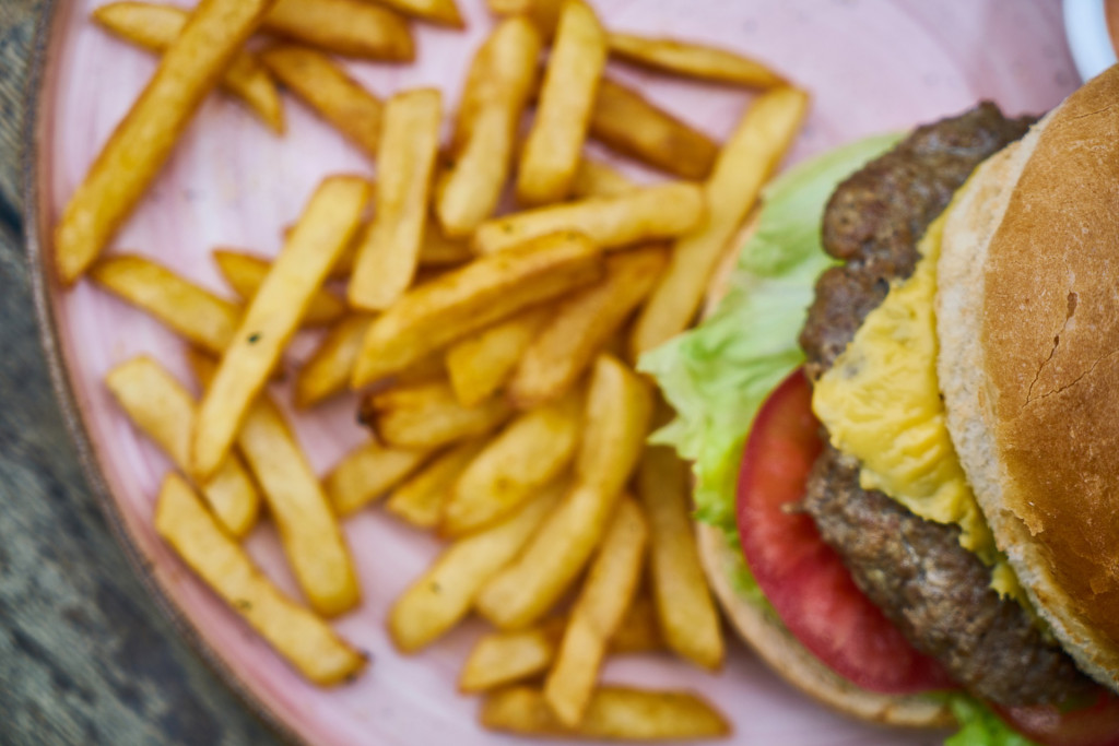 Burger and fries